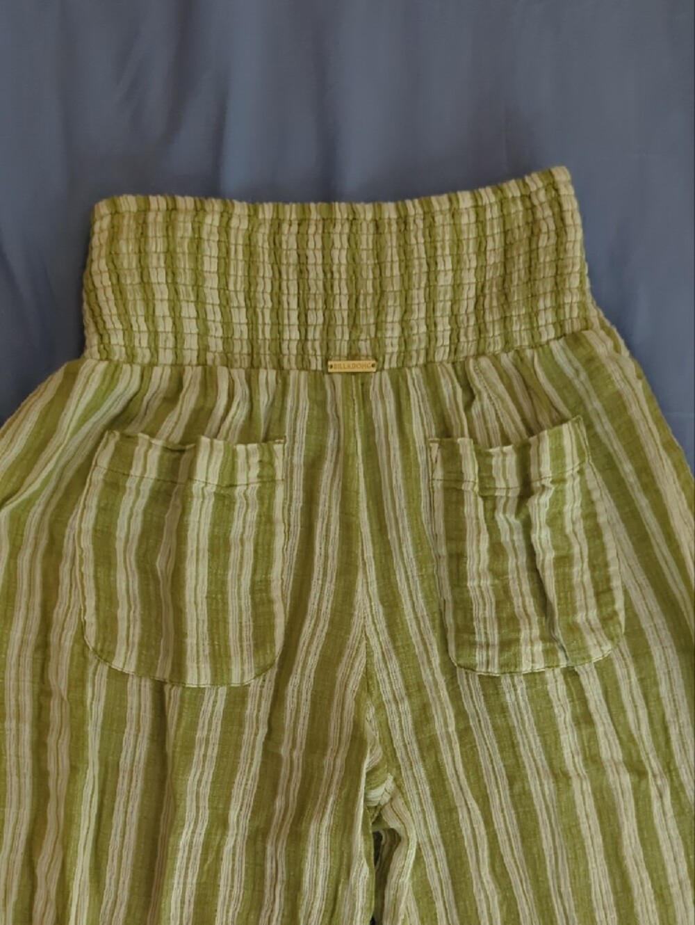 Billabong Light Green Striped Pants - Picture 5 of 7
